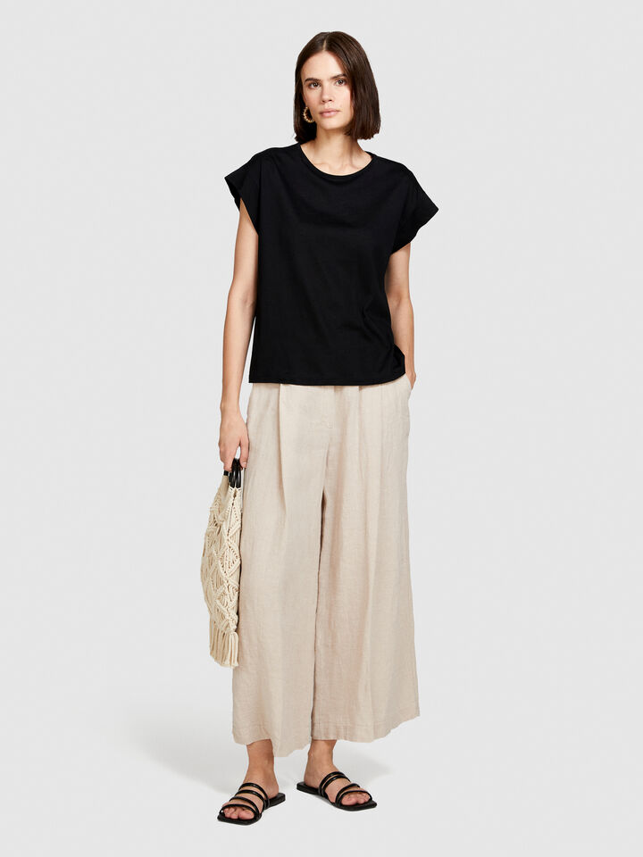 Slub t-shirt - women's short sleeve t-shirts - Black | Sisley image number 1